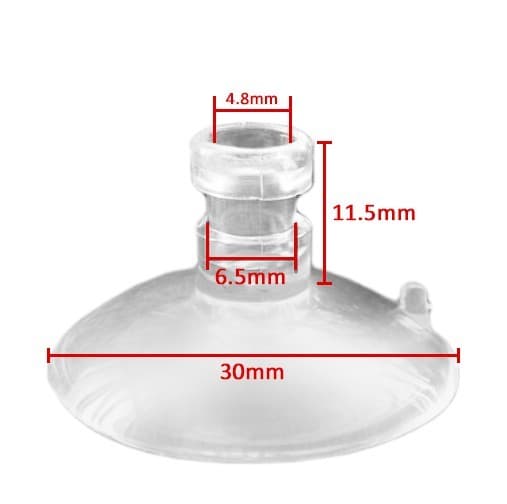 Sats med 60 sugkoppar av pvc (dia 30 mm, hål 5 mm)