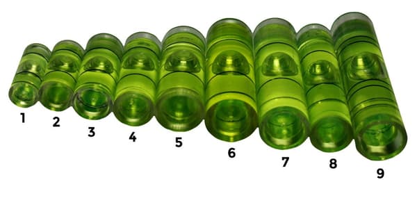 Sæt med 20 hætteglas til vaterpas (størrelse 3, grøn)