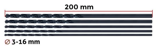 Sats med 2 metallborrkronor (HSS, 12,0x200 mm)