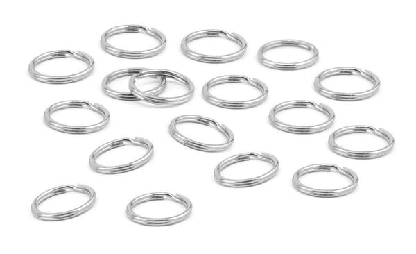 Sats med 180 nyckelringar (12 mm, förnicklade)