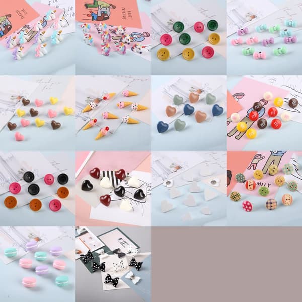 Set med 27 söta tumstockar i askar (modell: unicorn1)