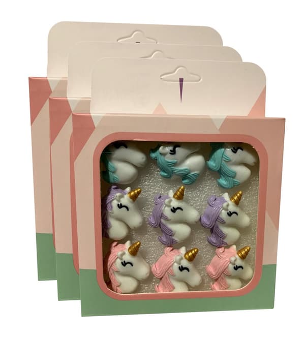 Set med 27 söta tumstockar i askar (modell: unicorn1)