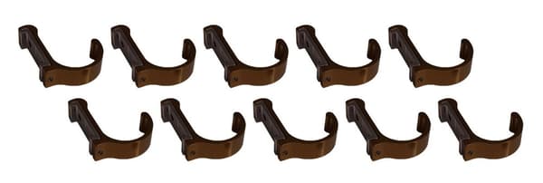 Set med 10 klädkrokar / klädhängare i aluminium (svängda, brons)