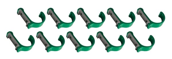Set med 10 klädkrokar / klädhängare i aluminium (böjda, gröna)