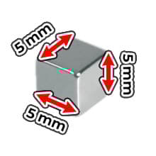 Sats med 40 starka magneter (guld, kub: 5x5x5 mm)