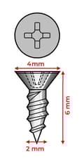 Pikkukuva 2 / 2: 300 miniruuvin sarja (2,0x6 mm, upotettu, kullanvärinen)