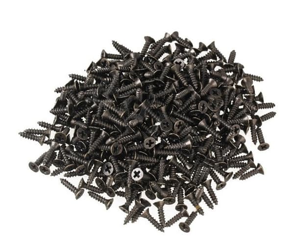Sats med 300 miniskruvar (2,0x10 mm, försänkta, bronsfärgad)