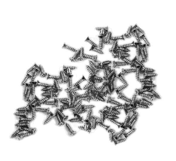 Sats med 300 miniskruvar (2,5x10 mm, försänkta, silverfärgad)