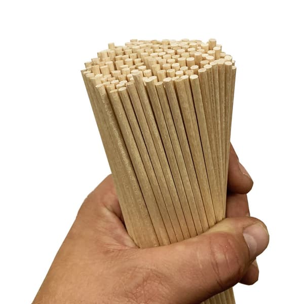 Sats med 400 träpinnar (3,5 mm x 20 cm, björkträ, spetsiga)