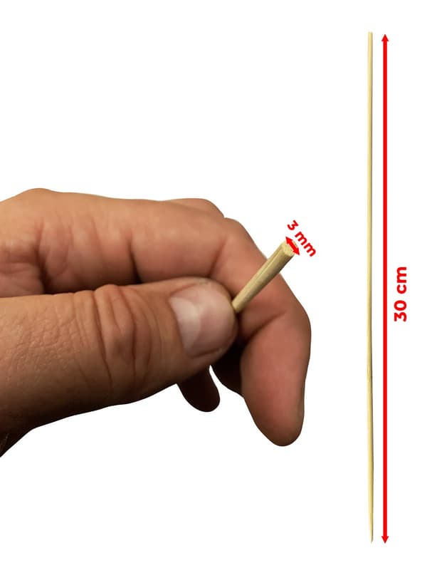 Sats med 1000 bambupinnar (3 mm x 30 cm)