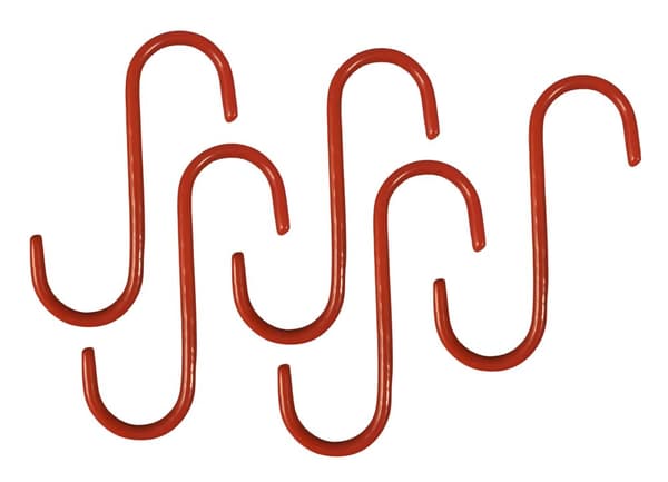 Sæt med 20 metal S-kroge (12 cm, isoleret, rød)