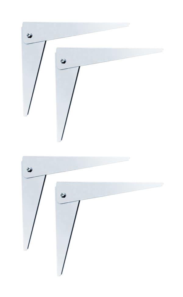 Set med 4 hopfällbara hyllstödskonsoler (storlek 1: 20 cm)