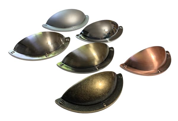 Set med 6 metallhandtag för skåp och lådor (färg 5: borstad nickel)