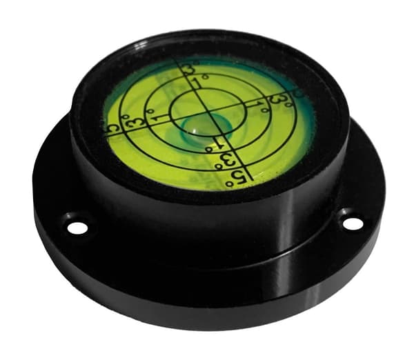 Rundt bobleniveau med aluminiumskasse (40x30x13 mm, sort)