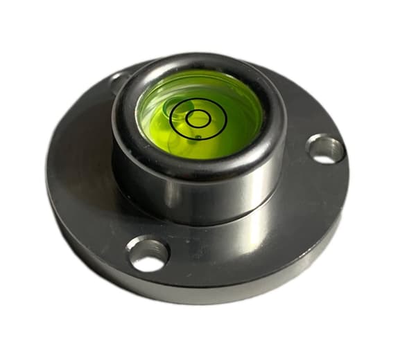 Rund bobleniveau med aluminiumskasse (40x22x14 mm, sølv)