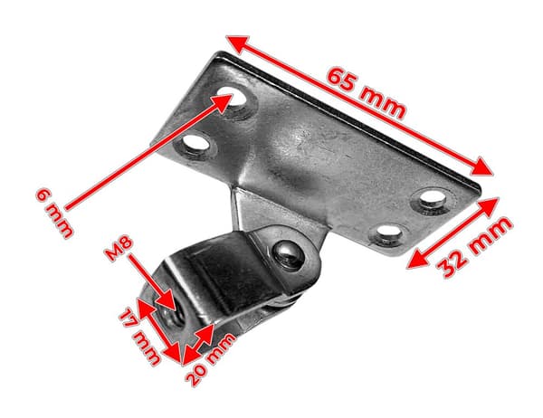 Universal gasfjeder med beslag (350N/35kg, 490 mm, sølv)