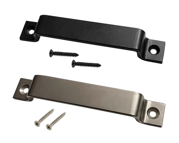 Set med 4 robusta metallhandtag (2,5 x 16 cm, svart)