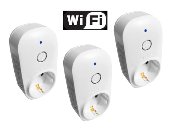 Sæt med 3 smarte stik (wifi switches)