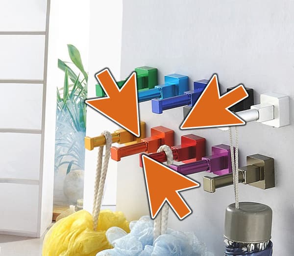 Sæt med 10 tøjkroge (aluminium, firkantet, orange)