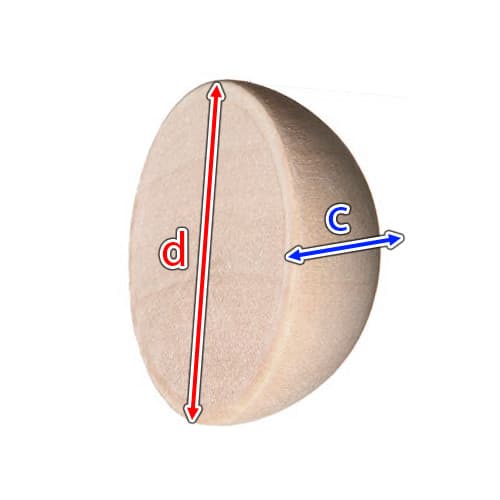 Sats med 600 halvklot (dia: 12 mm, tjocklek: 6 mm, av schimaträ)