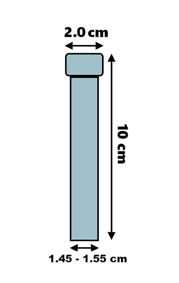 Sæt med 200 plastreagensglas (10 ml, PP, med skruelåg)