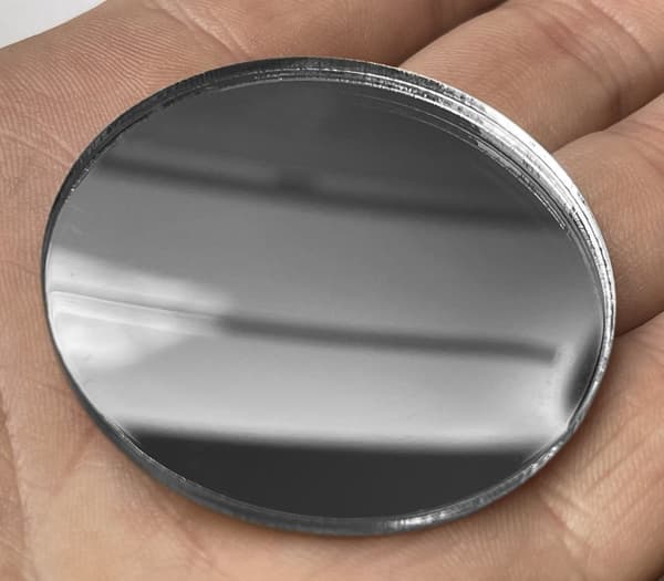 Sæt med 30 små runde spejle (3x50 mm, sølv)