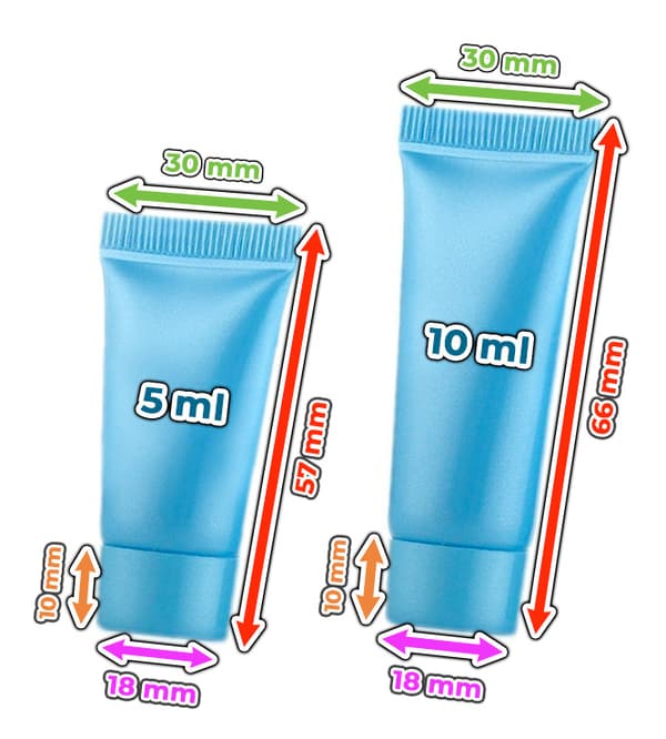 Set med 50 påfyllningsbara kosmetiktuber (10 ml, orange)