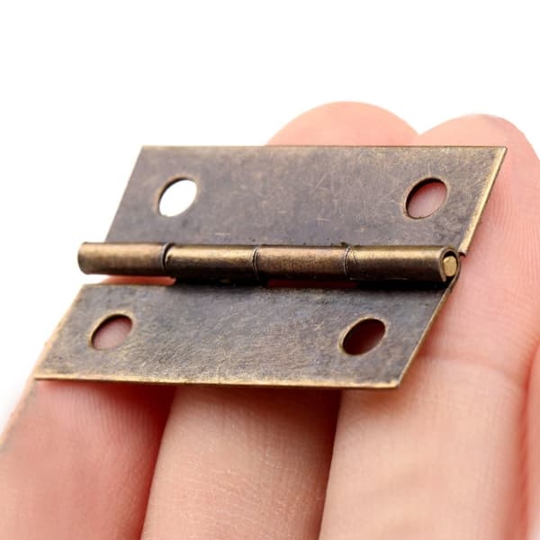 Set med 16 bronsgångjärn (35x19 mm, skruvar ingår)