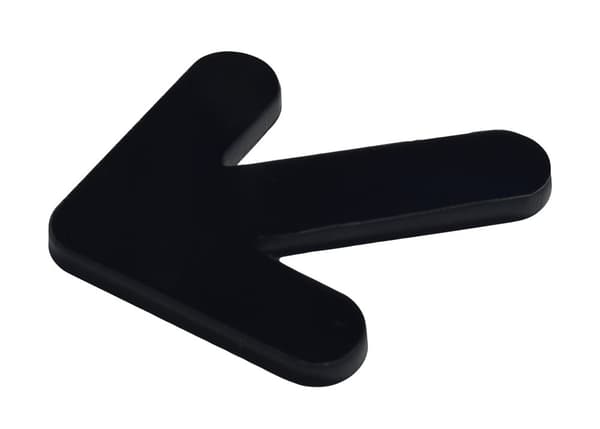 Set med 20 plastpilar (3 mm tjocklek, svart, pmma, självhäftande)