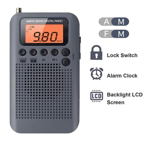 FM-Radio Mini Kaiuttimella (Grey)