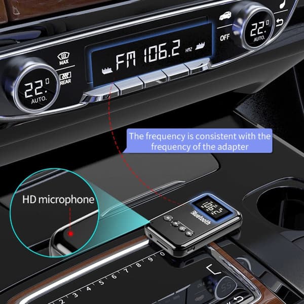 Bluetooth Adapteri 5.0 Mic FM (Black)