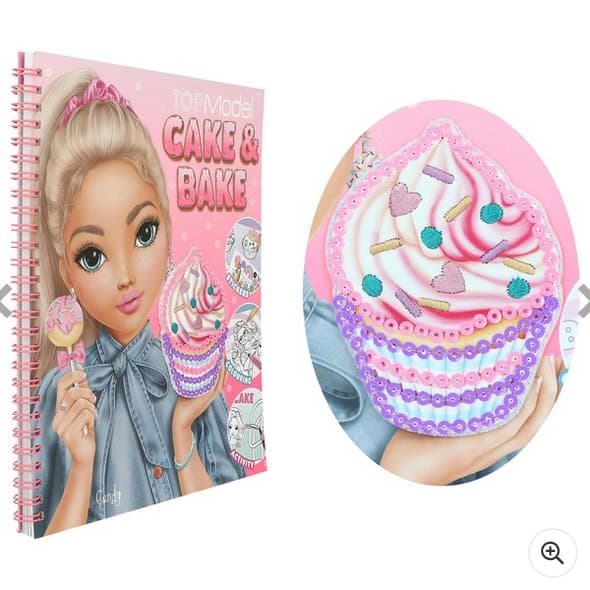 TOPModel Colouring Pages Book Cake & Bake with Stickers and Sequins