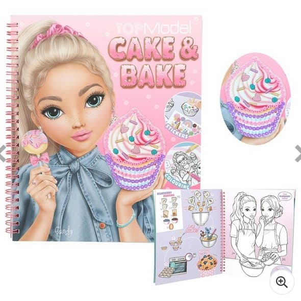 TOPModel Colouring Pages Book Cake & Bake with Stickers and Sequins