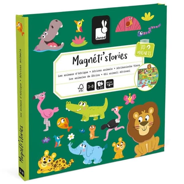 Magnetistories magnetisk puslespil Afrikanske dyr, Janod
