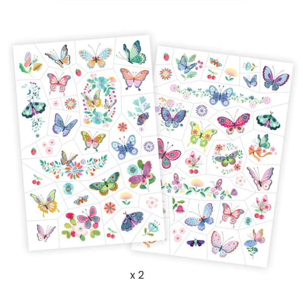 Väliaikaiset glittertatuoinnit Butterfly Dreams, Djeco