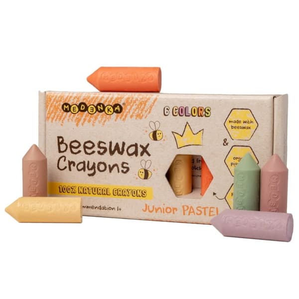 Pastell bivaxkritor Medenka JUNIOR PASTELL 1+ (6 färger) 100% naturlig