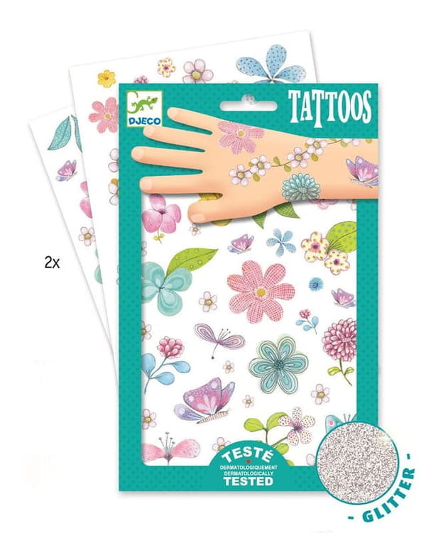 Glittertatueringar Blommor, Djeco