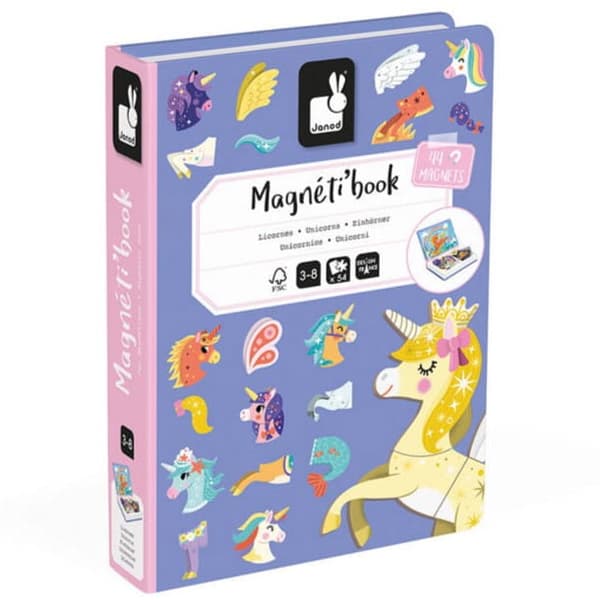 Magnetiskt pussel Enhörning Magnetisk bok, Janod