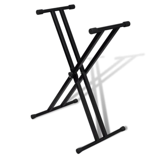 vidaXL Säädettävä Kaksoistuettu Kosketinsoitinteline X-runko