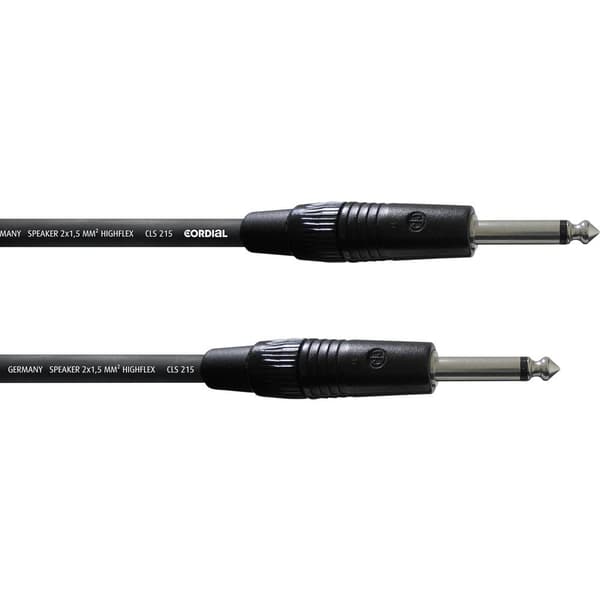 Cordial CPL1,5 PP Teleplugg Högtalare Kabel [1x Teleplugg 6.35 mm - 1x Teleplugg 6.35 mm] 1.50 m Svart Flexibel