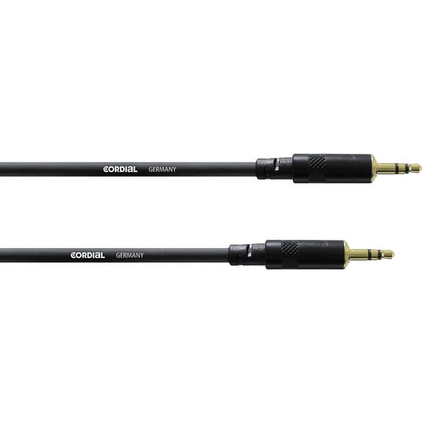Cordial CFS 0,9 WW Teleplugg Jack Anslutningskabel [1x Teleplugg 3.5 mm - 1x Teleplugg 3.5 mm] 0.90 m Svart Flexibel