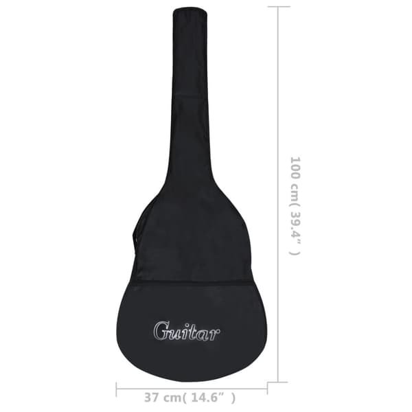 vidaXL Gitarrfodral för 4/4 klassisk gitarr svart 100x37 cm tyg
