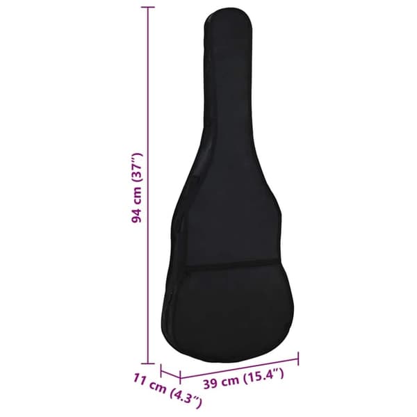 vidaXL guitartaske til 3/4 klassisk guitar 94x35 cm stof sort