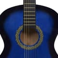 Miniatyrbild 5 av 7: vidaXL Klassisk gitarr för nybörjare blå 4/4 39 amerikansk lind
