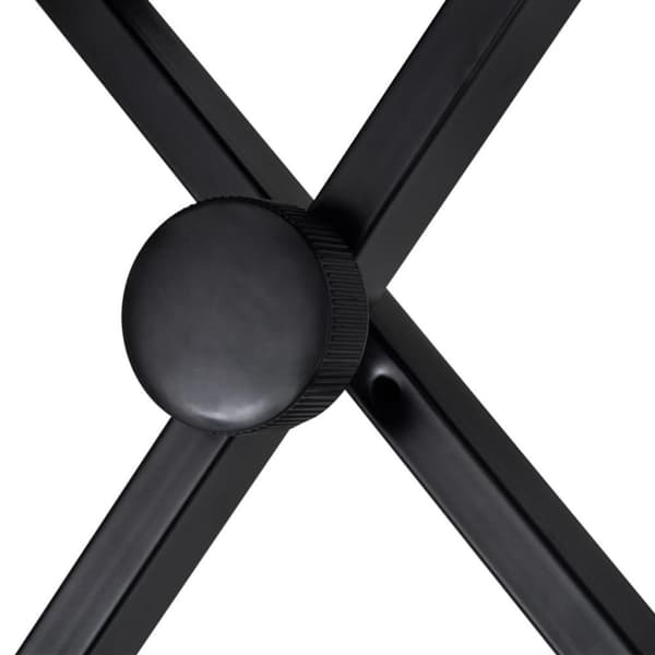 vidaXL Dubbelstagat keyboardstativ och pall svart