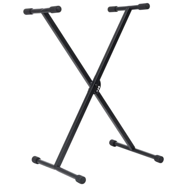 vidaXL Keyboardstativ med pall svart