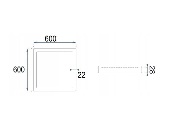 INFÄLLD LED PANEL SW 42W VIT 6500K 092-SQ-42C