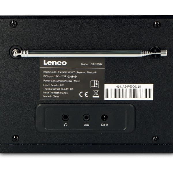 Lenco DIR-260 -audiojärjestelmä, musta