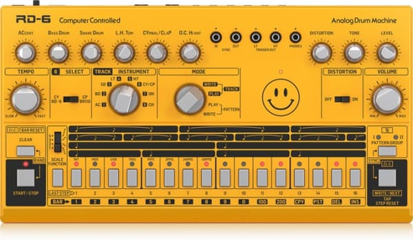 BEHRINGER RD-6 analog trommemaskine, gul