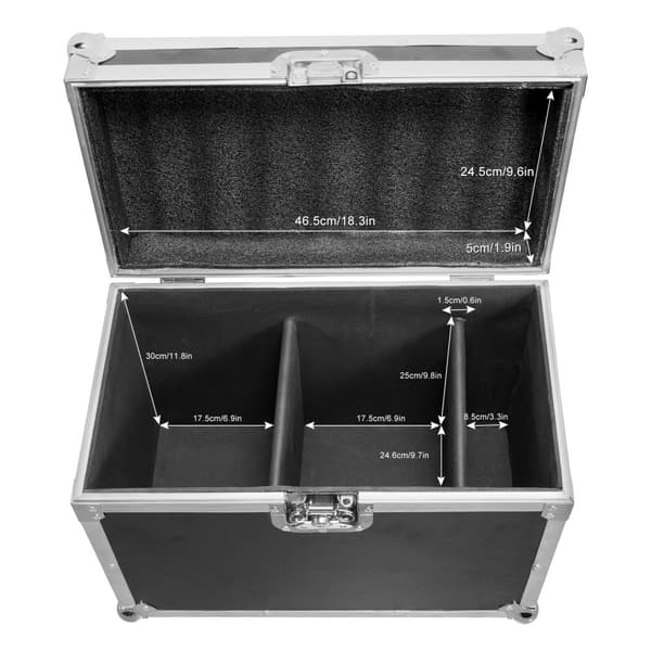 Flight Case för Moving Head-lampor, Hållbara EVA-skumavdelare, Lättåtkomlig lyftlock,svart